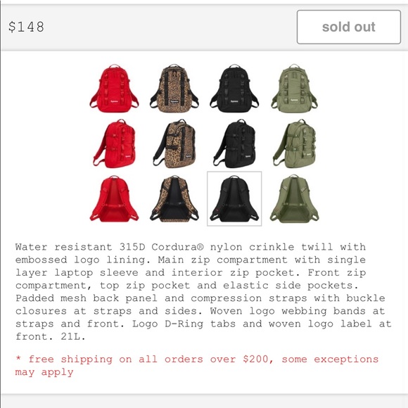 💥SOLD💥NEW Supreme Backpack 🎒 - Picture 4 of 10